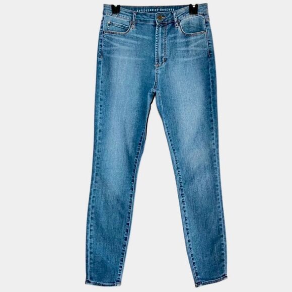 Articles of Society Cathy Crop Stretch Jeans in Blue Wash Women’s 29 - Picture 2 of 9